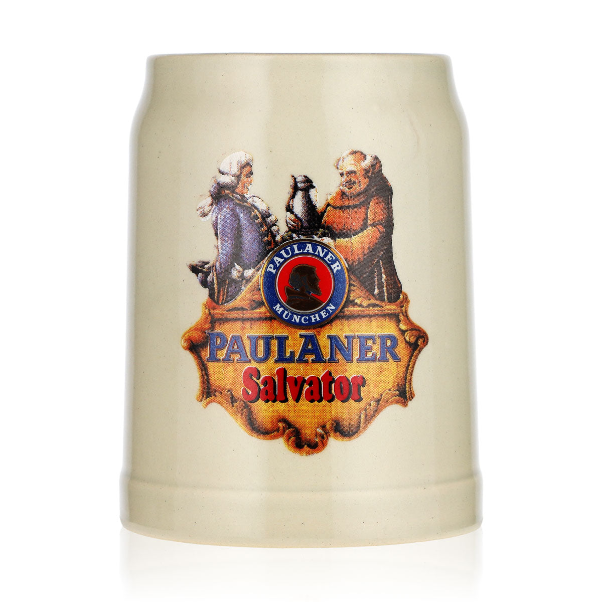 Verre à bière Paulaner 0,25 l, chope en terre cuite Salvator, chope à bière blanche en terre cuite, mini-chope en faïence