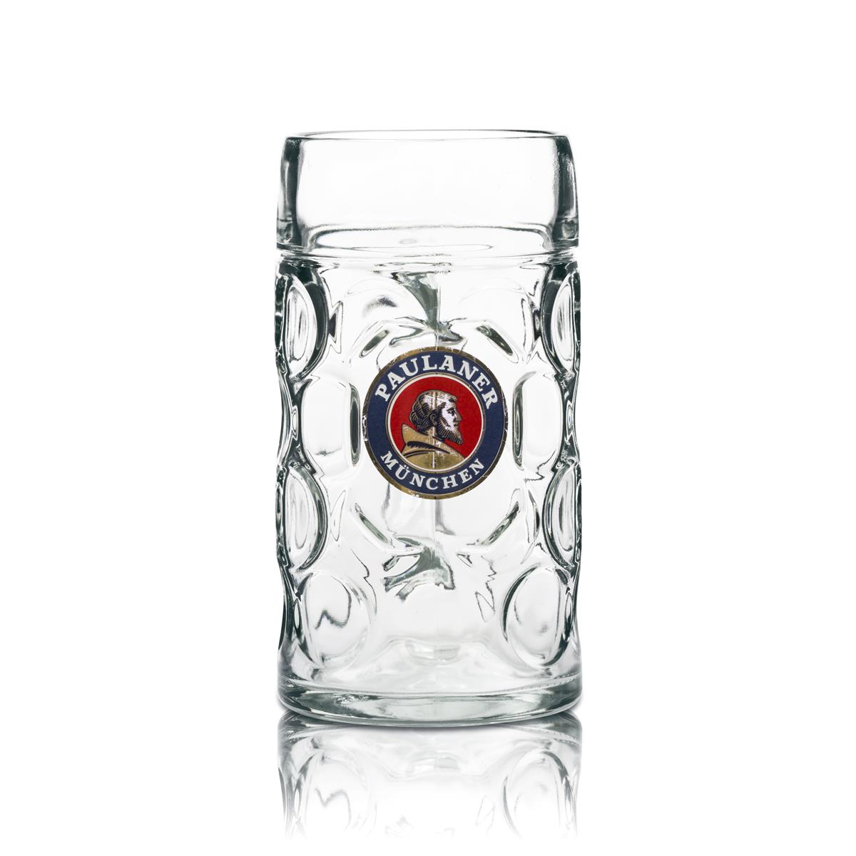 6 chopes à bière Paulaner - 1,0 l Punktseidel Humpen Set de verres avec graduation pour la restauration – Vue 3