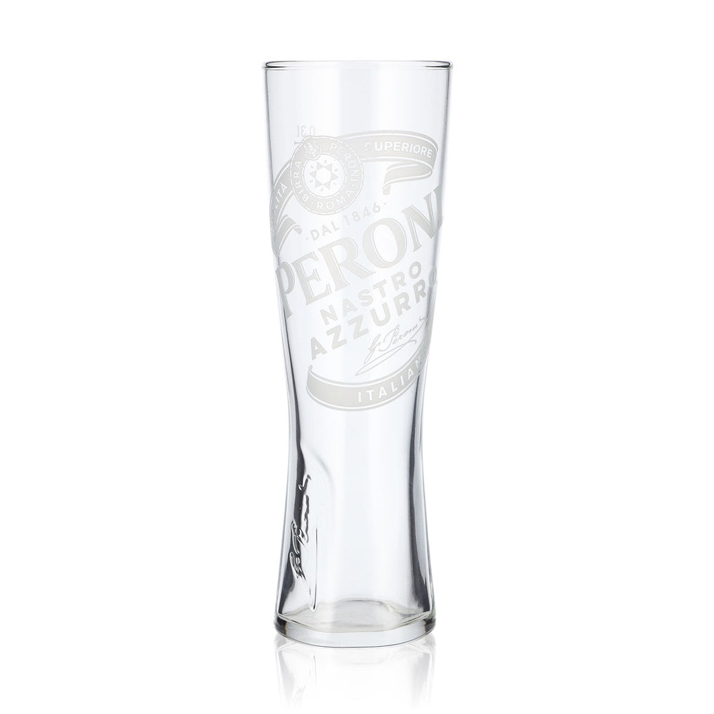 Verre à bière Peroni 0,3 l Verre à pied « Nastro Azzuro » Signature en relief au fond