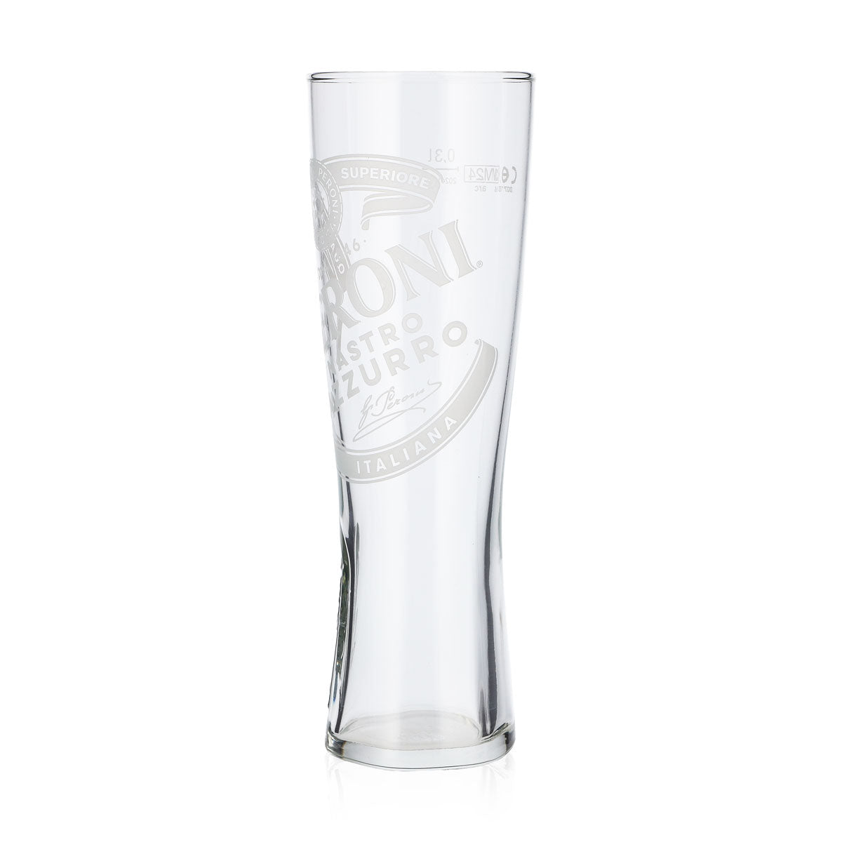 Verre à bière Peroni 0,3 l Verre à pied « Nastro Azzuro » Signature en relief au fond – Vue 4