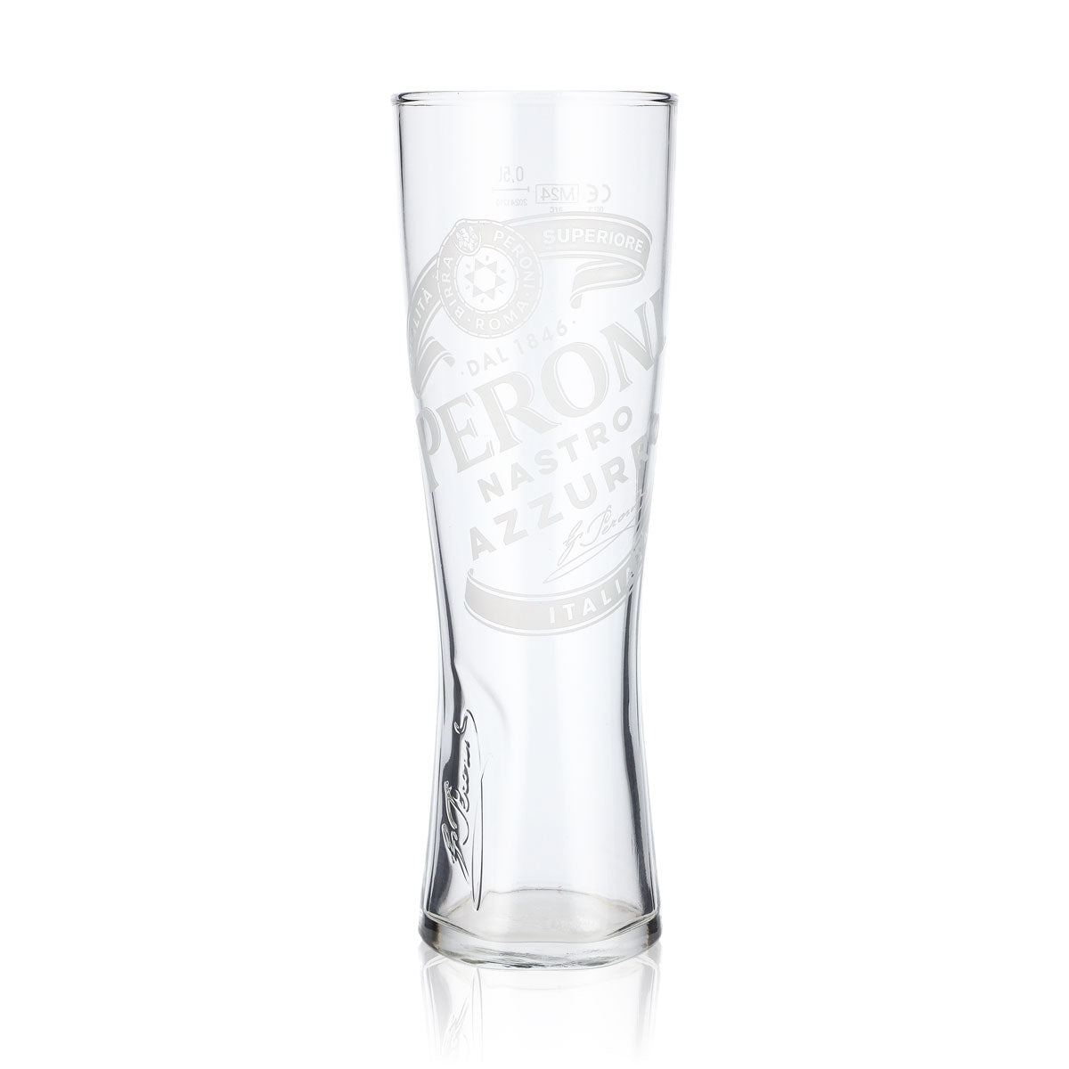 Lot de 6 verres Peroni Nastro Azzurro de 0,5 l – Verre à pied Signature Relief gradué – Vue 2