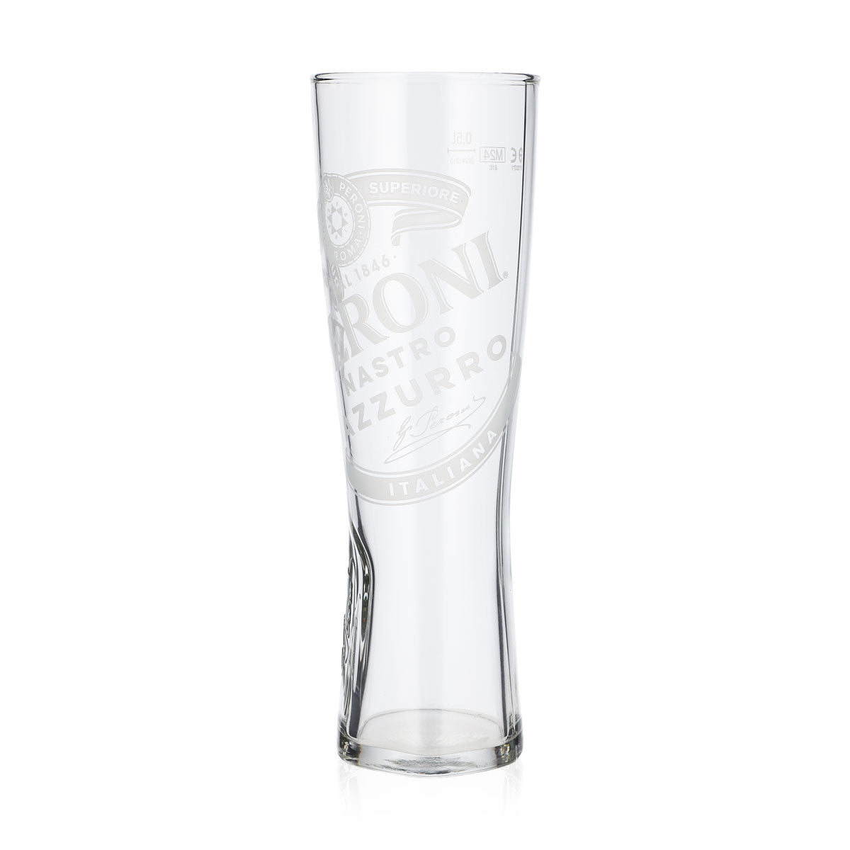 Lot de 6 verres Peroni Nastro Azzurro de 0,5 l – Verre à pied Signature Relief gradué – Vue 5
