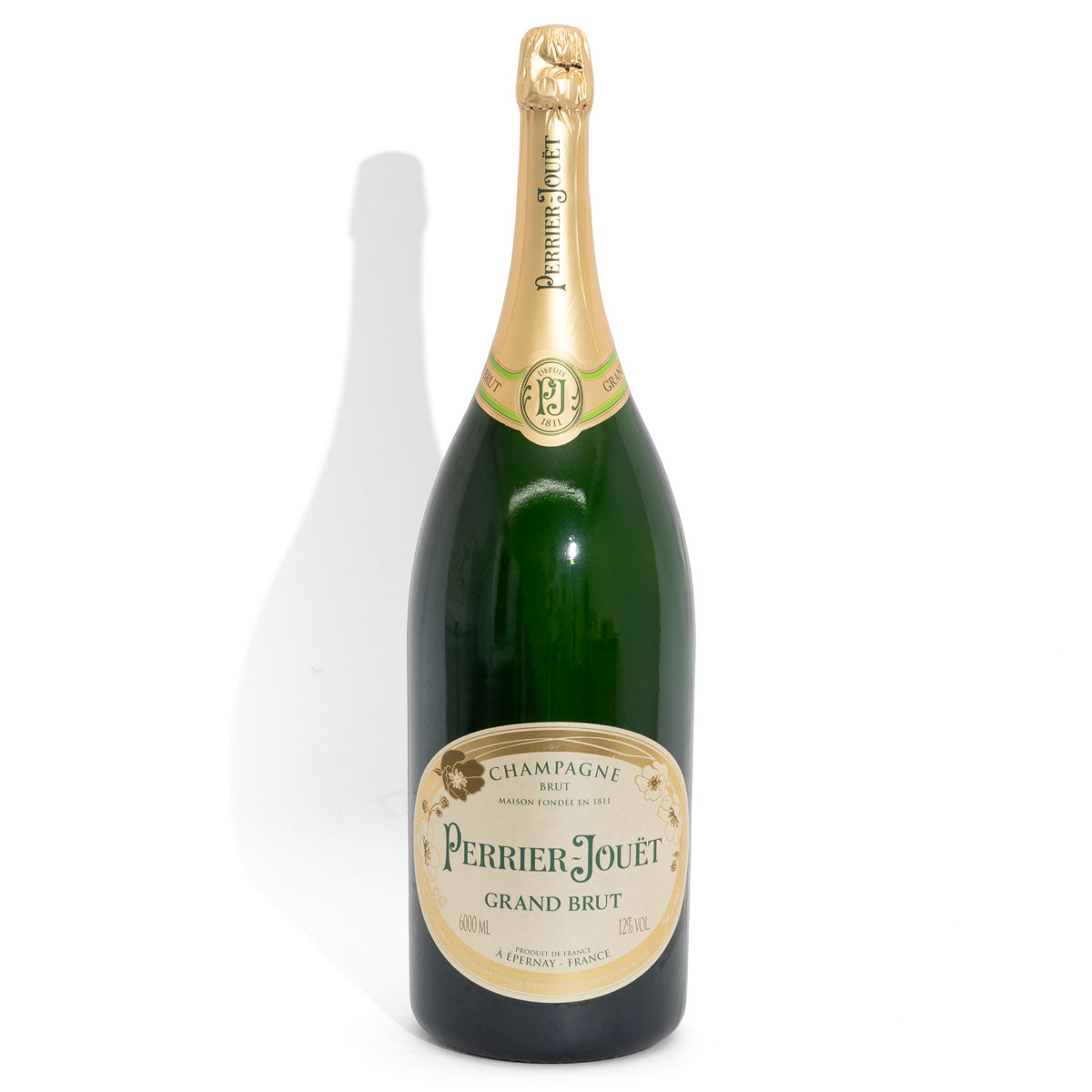 Perrier Jouet Champagne EMPTY Bouteille décorative Bouteille d'exposition 6 l « Grand Brut » Bouteille vide