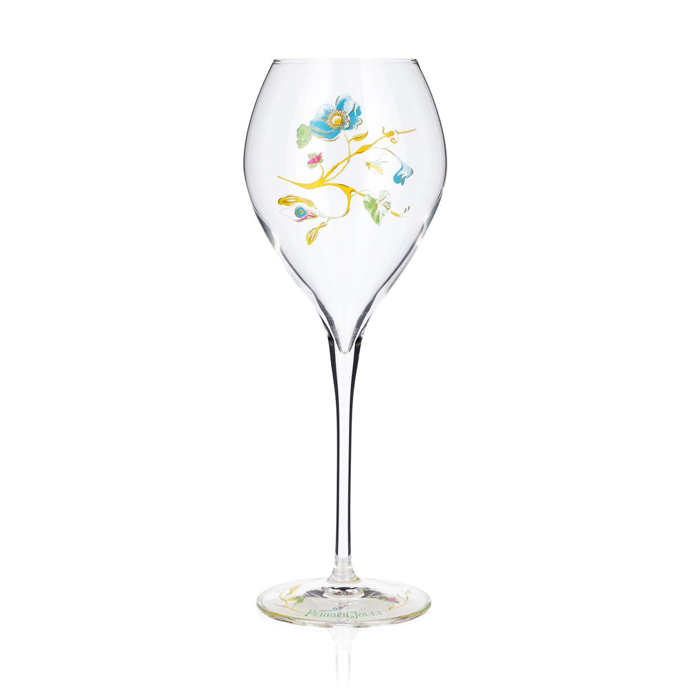 Verre à champagne Perrier Jouet, flûte de 0,29 l, motif floral et abeille