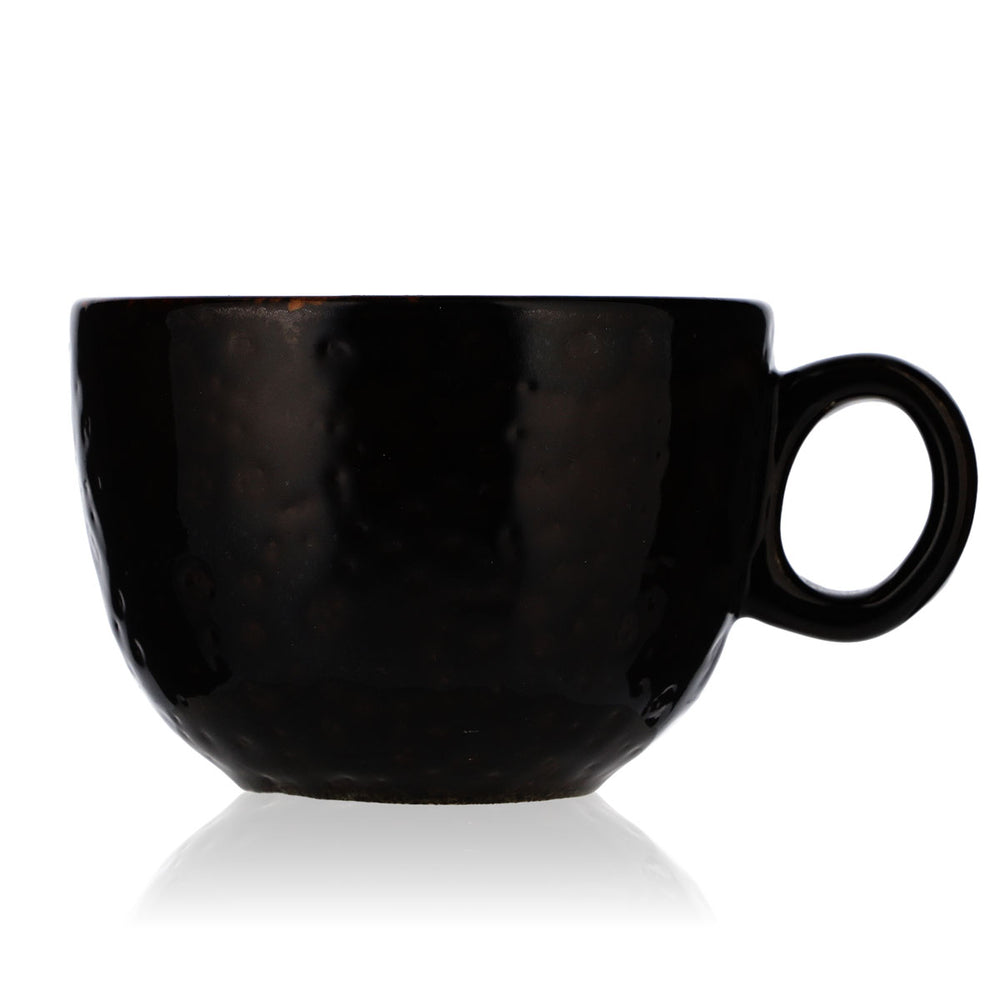Porcelaine Tasse à café Tasse à latte avec anse Noir mat