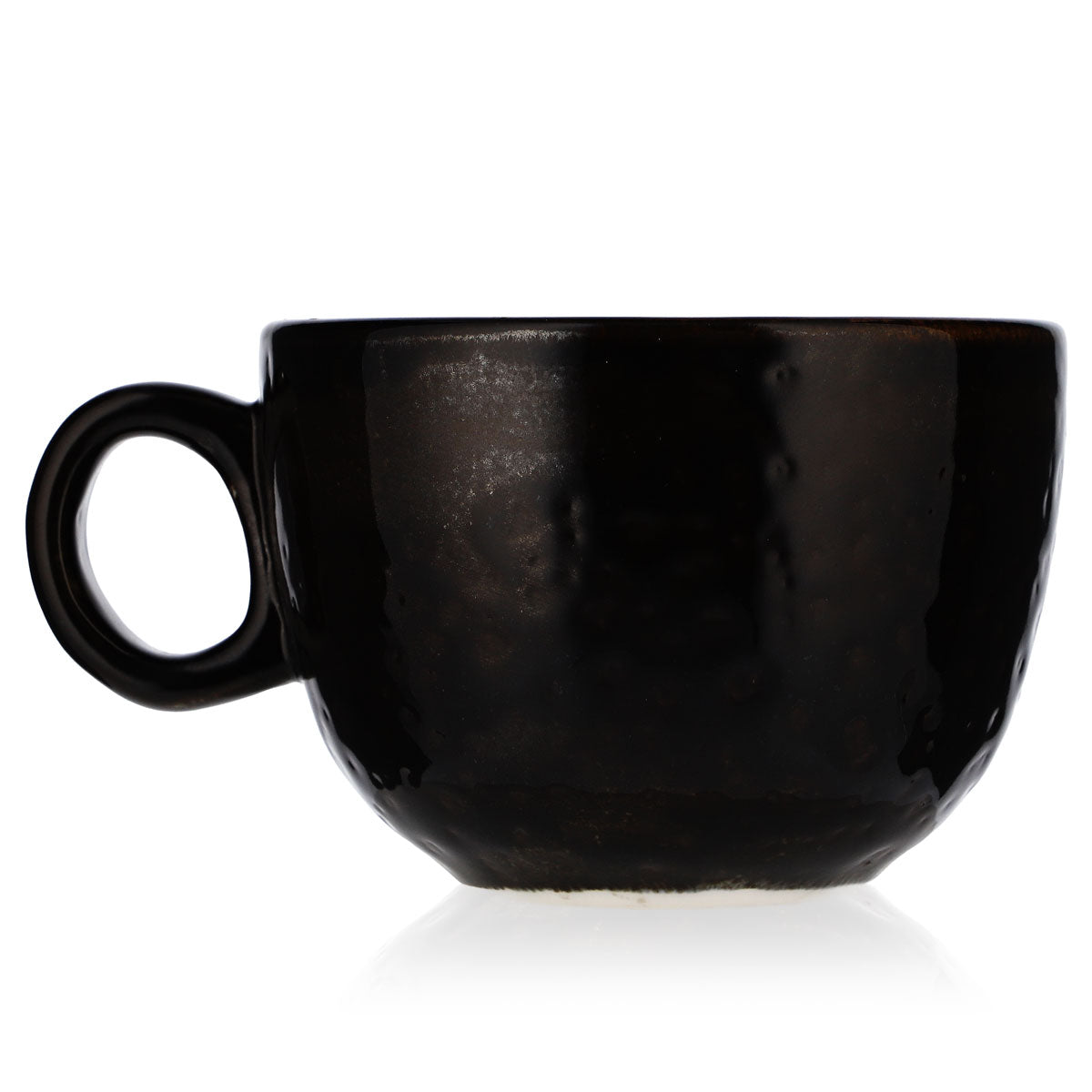 Porcelaine Tasse à café Tasse à latte avec anse Noir mat – Vue 4