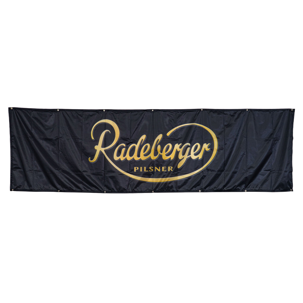 Bannière en polyester noir 300 x 82 cm représentant un verre de bière Radeberger