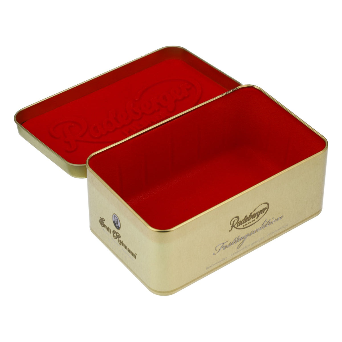Boîte métallique « Radeberger Bier » dorée, 14,5 x 9 x 6 cm, édition spéciale fêtes, pour collectionneurs – Vue 4