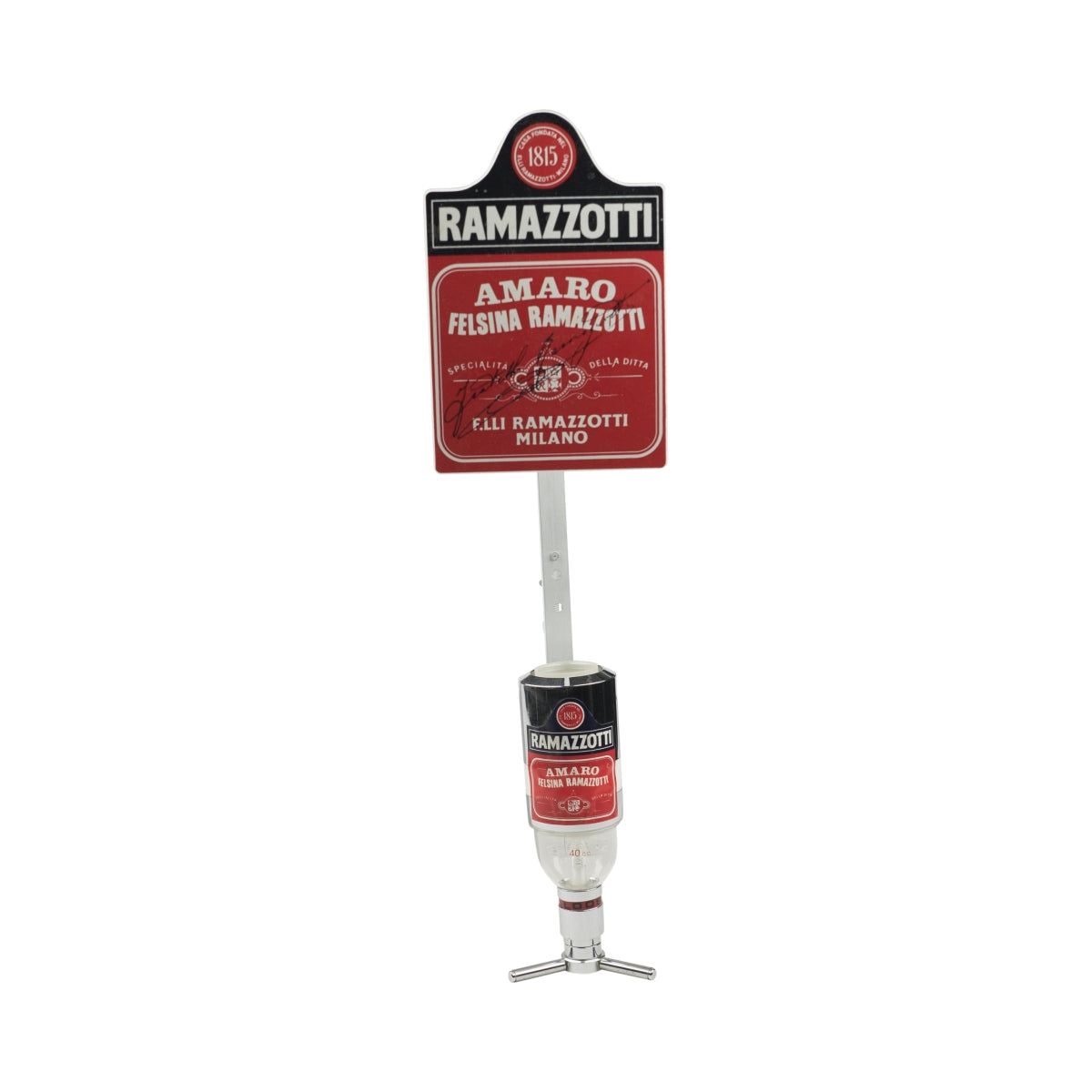 Ramazzotti Liqueur Verseur Support mural pour bouteilles Réglable en hauteur Métal 4 cl