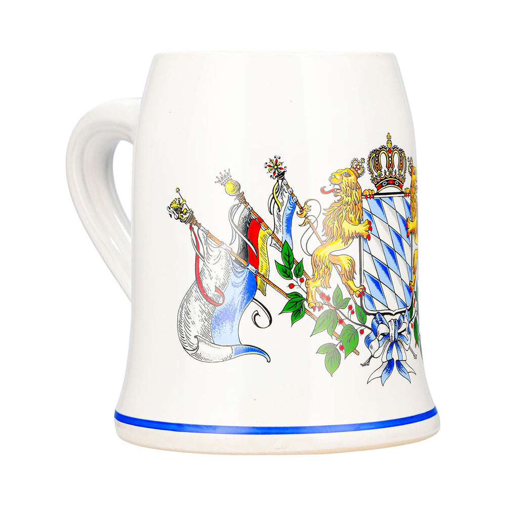 Verre à bière Rastal 0,6 l, chope en terre cuite, armoiries de la Bavière, terre cuite