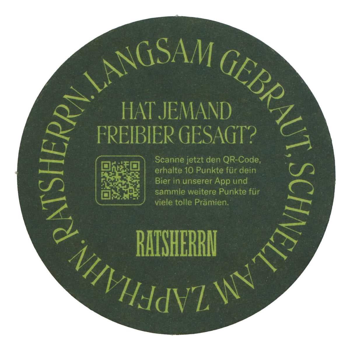 Sous-verre « Ratsherrn » vert, neuf, en papier, pour verre à bière – Vue 3