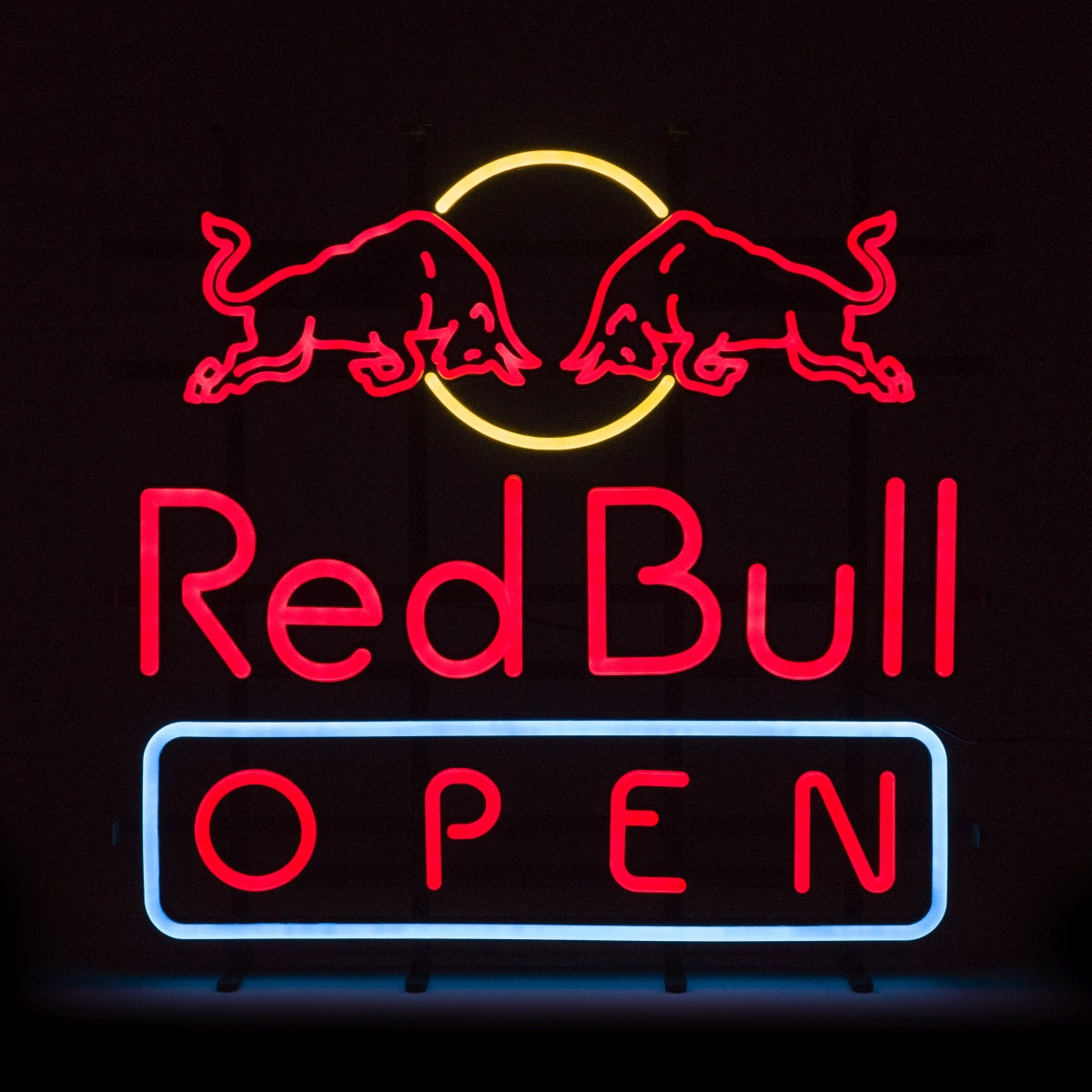 Enseigne lumineuse Red Bull Energy OPEN 56 x 56 cm Néon LED Panneau mural Bar