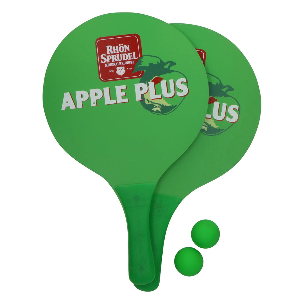 Kit de beach-tennis Rhön Sprudel : 2 raquettes, 2 balles, tennis de plage, vert