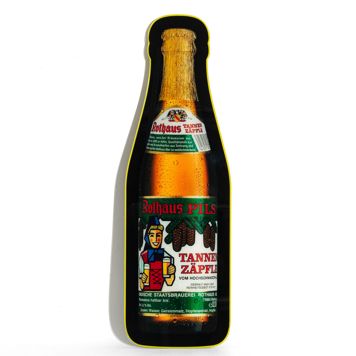 Enseigne lumineuse Rothaus Panneau mural LED lumineux Bouteille Tannenzäpfle Produit dérivé – Vue 2