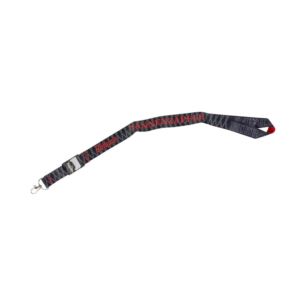 Lanière Rothaus Tannenzäpfle noir rouge mousqueton porte-badge