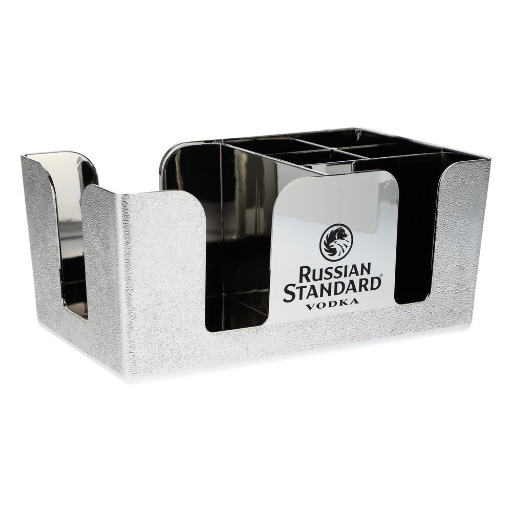 Russian Standard Vodka Barcaddy - Porte-serviettes et porte-couverts chromé, argenté