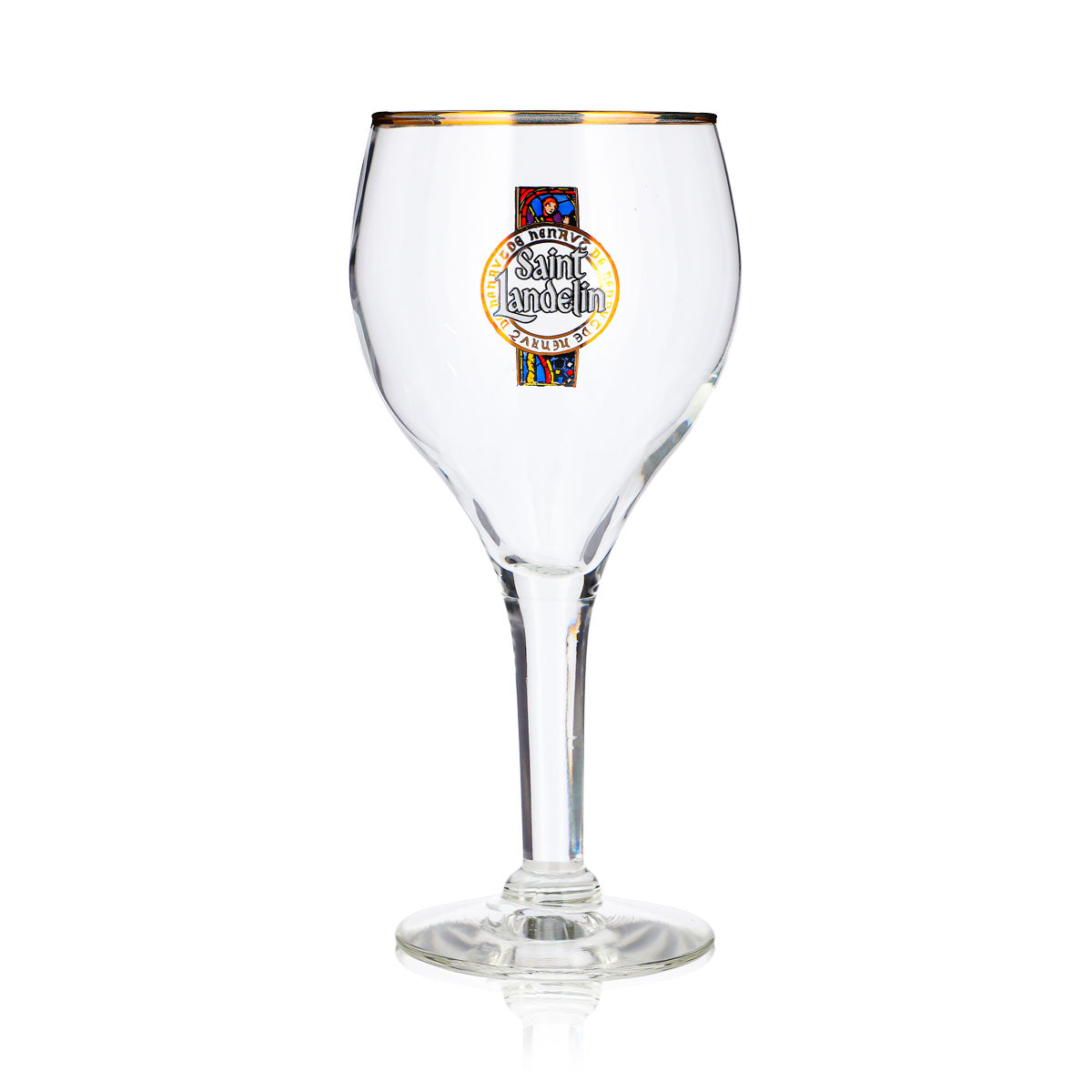 Verre à bière Saint Landelin, 0,25 l, forme de coupe, bord doré – Vue 2
