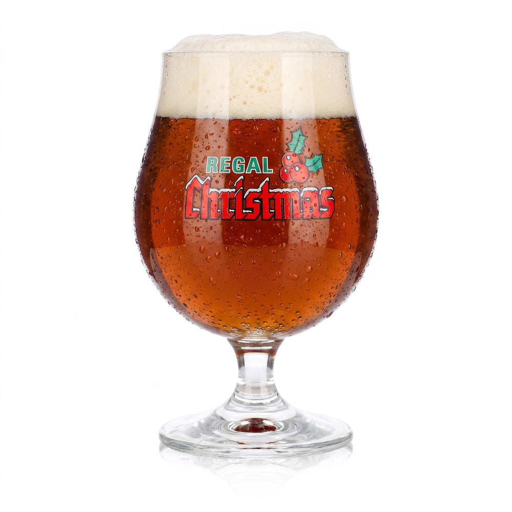 Verre à bière de saison « Regal », 0,25 l, forme tulipe, verre à bière de Noël, verre à pied