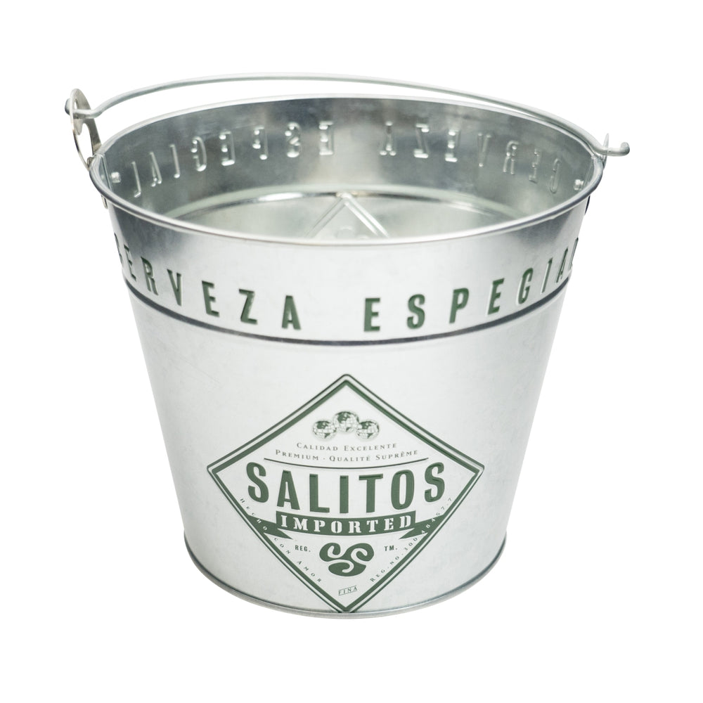 Salitos Refroidisseur à bière Seau métallique Glacière Refroidisseur de bouteilles et de boissons Glace