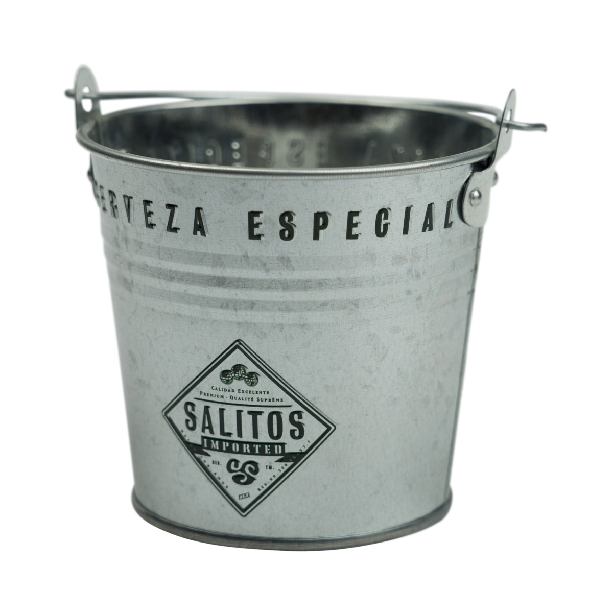 Salitos Refroidisseur à bière Mini seau Seau en métal Seau à glace Bar Métal Boîtes Ice Argent Noir – Vue 3