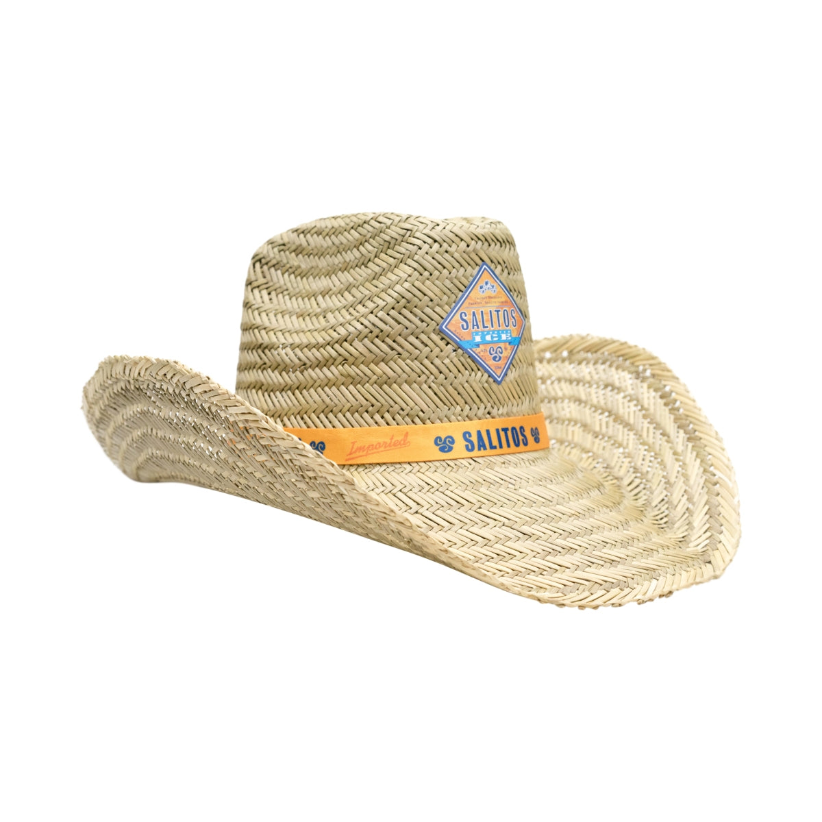 Salitos Chapeau de paille à bande orange Casquette d'été Cowboy Shadow Beach Party