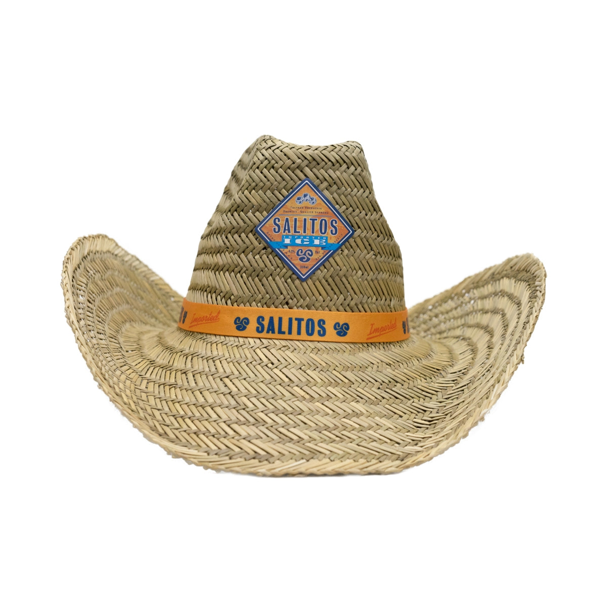 Salitos Chapeau de paille à bande orange Casquette d'été Cowboy Shadow Beach Party – Vue 2