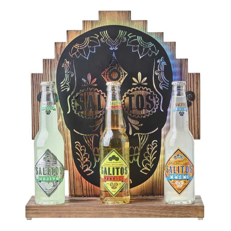 Présentoir lumineux LED Salitos pour bouteille, tête de mort, Bar Party Club Bartool Déco – Vue 2