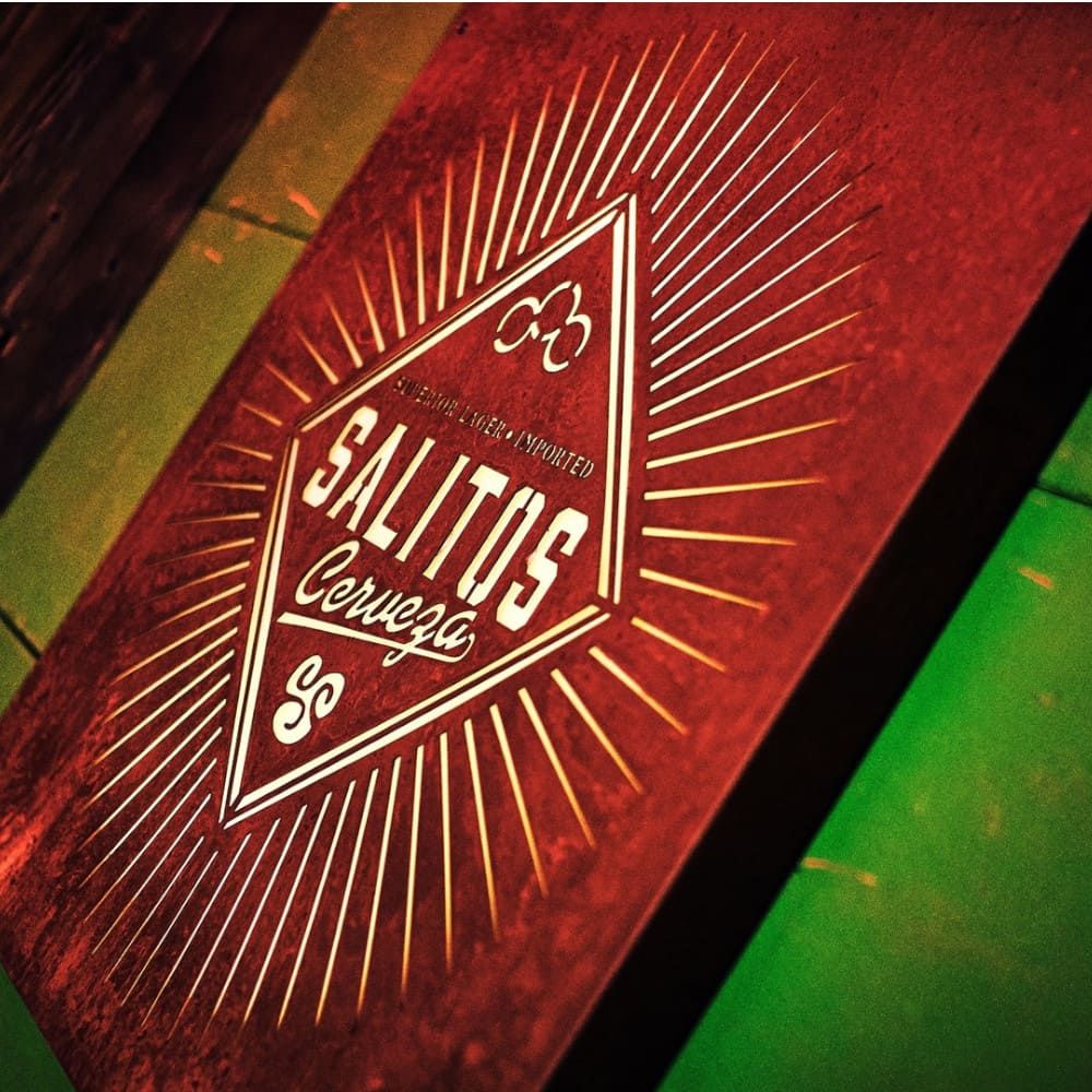 Salitos Enseigne lumineuse LED Cerveza Board Light Sign Panneau mural Décoration de bar Rusty – Vue 4