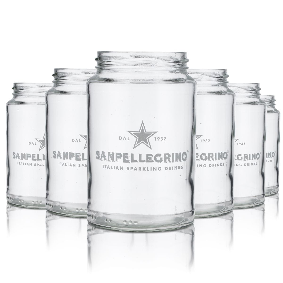 6x Verre San Pellegrino 0,5 l Bocal sans couvercle Bocal à vis Verres à eau Set