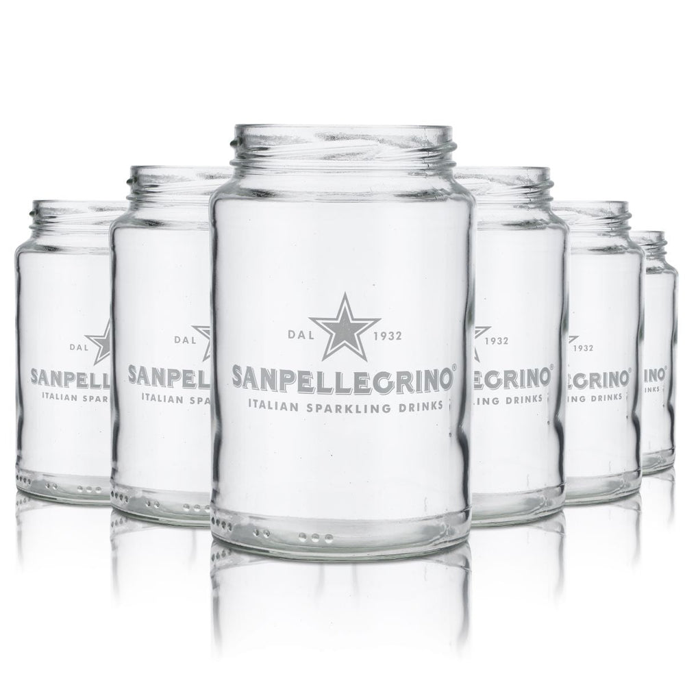 6x Verre San Pellegrino 0,5 l Bocal sans couvercle Bocal à vis Verres à eau Set