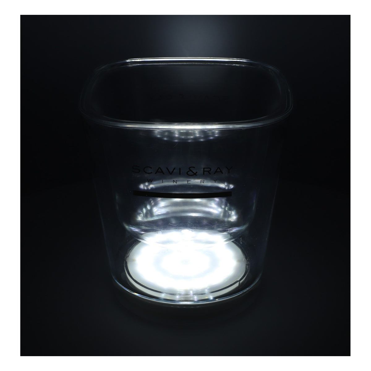 Scavi & Ray LED Refroidisseur à champagne rechargeable Refroidisseur à bouteille Transparent « Winery » inscription dorée, bloc d'alimentation inclus – Vue 6