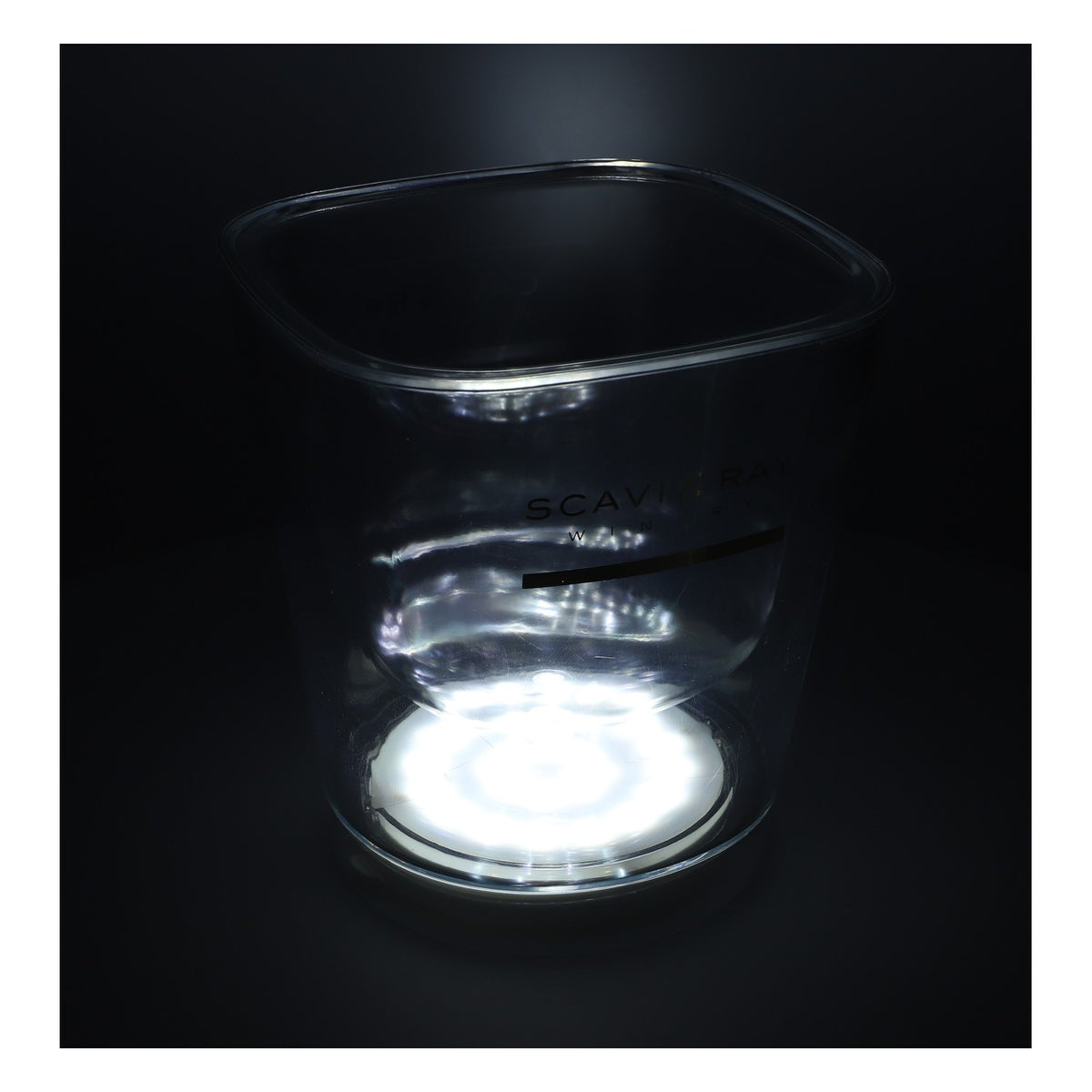 Scavi & Ray LED Refroidisseur à champagne rechargeable Refroidisseur à bouteille Transparent « Winery » inscription dorée, bloc d'alimentation inclus – Vue 7