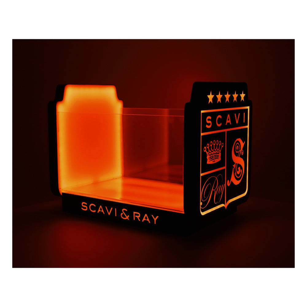Scavi & Ray LED Refroidisseur à champagne Refroidisseur de bouteilles Batterie incluse avec bloc d'alimentation Seau à glace Illuminata noir transparent
