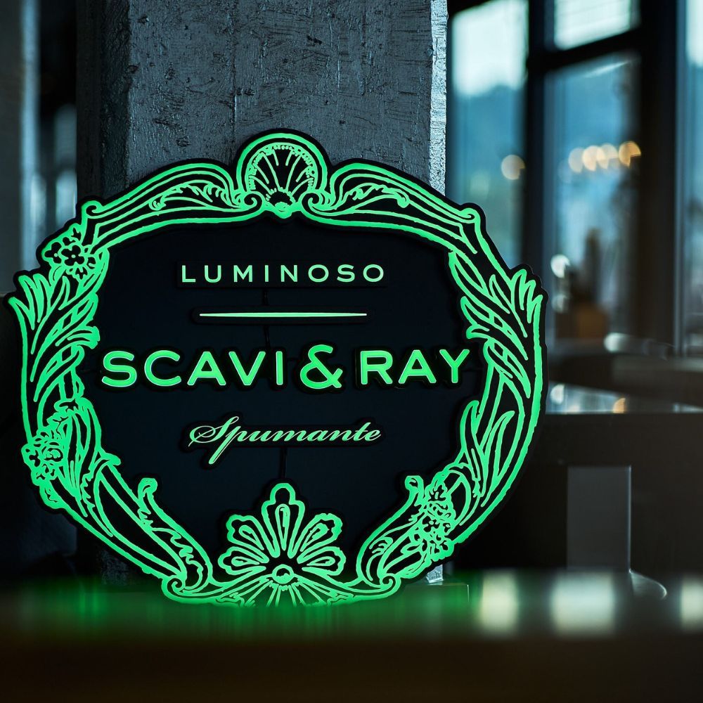 Scavi Ray Enseigne lumineuse LED Sign Luminoso Spumante Neon Panneau mural MBG Décoration