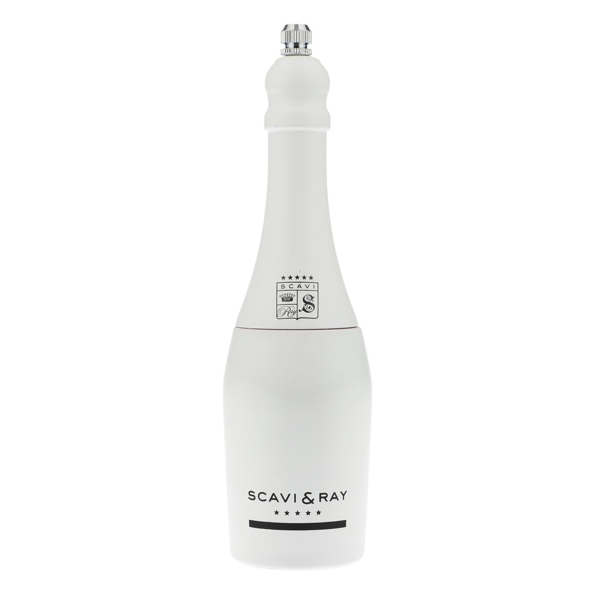 Scavi & Ray Prosecco Moulin à sel en bois véritable, vendu à l'unité, blanc, en forme de bouteille