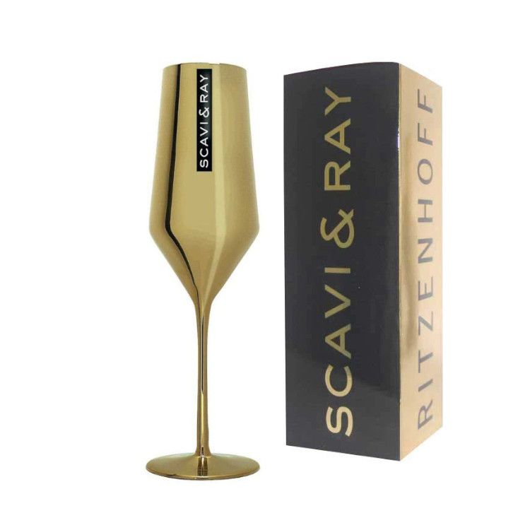 Verre à champagne Scavi & Ray 0,1 l flûte calice doré Momento d'Oro Verres à prosecco Champ