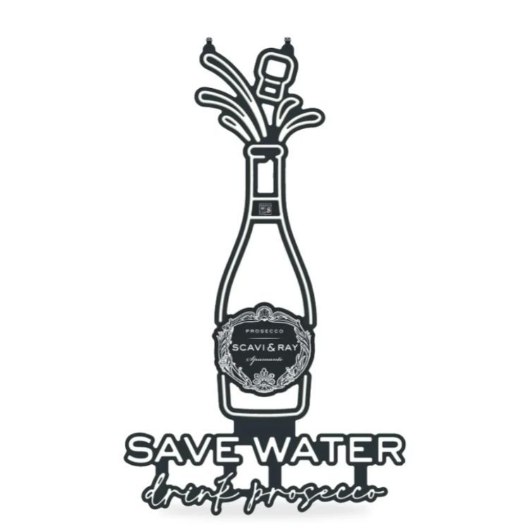 Enseigne lumineuse LED Scavi & Ray « Drink Prosecco » avec bouteille
