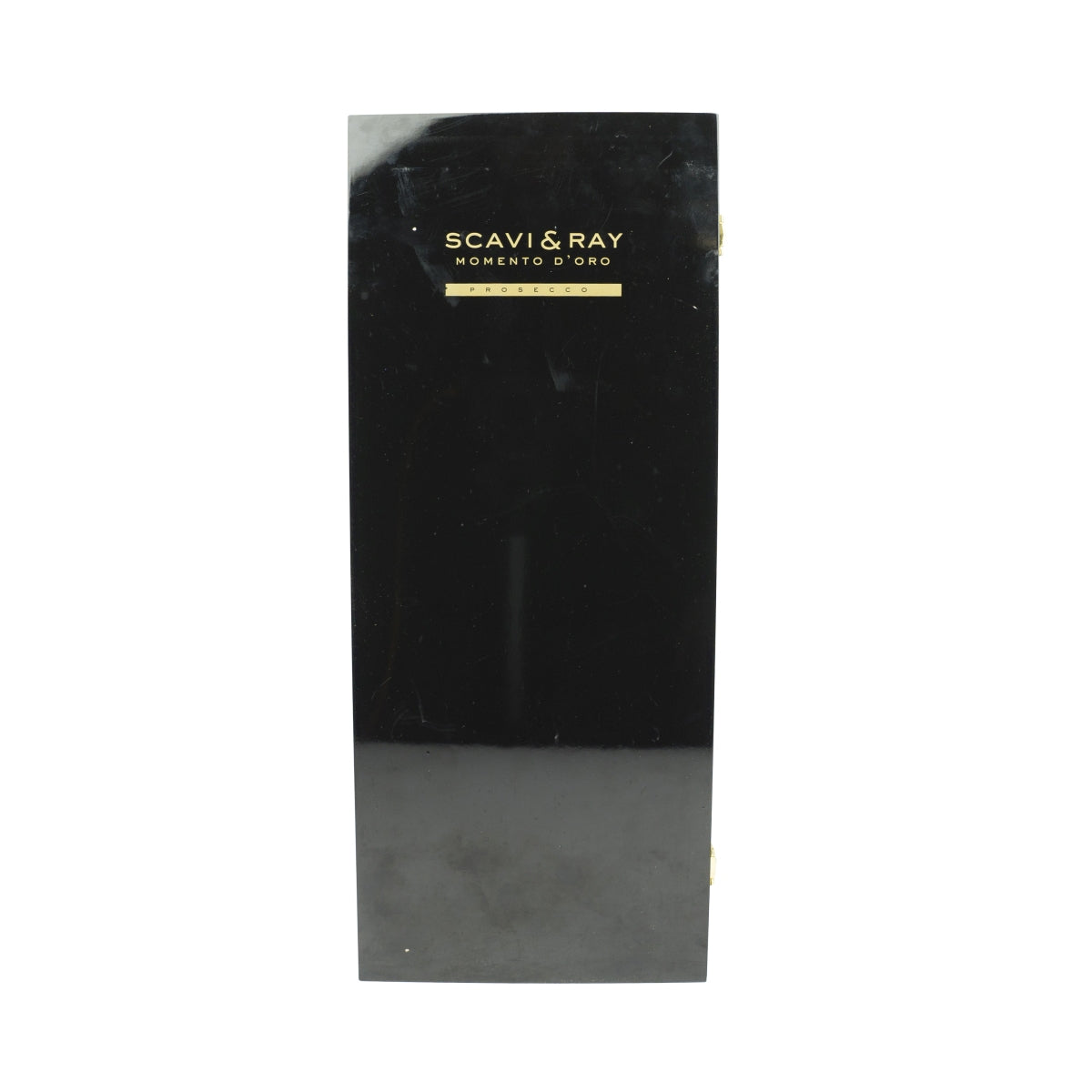 Scavi & Ray Sekt Bouteille vide Magnum 1,5 l dorée, coffret noir laqué piano