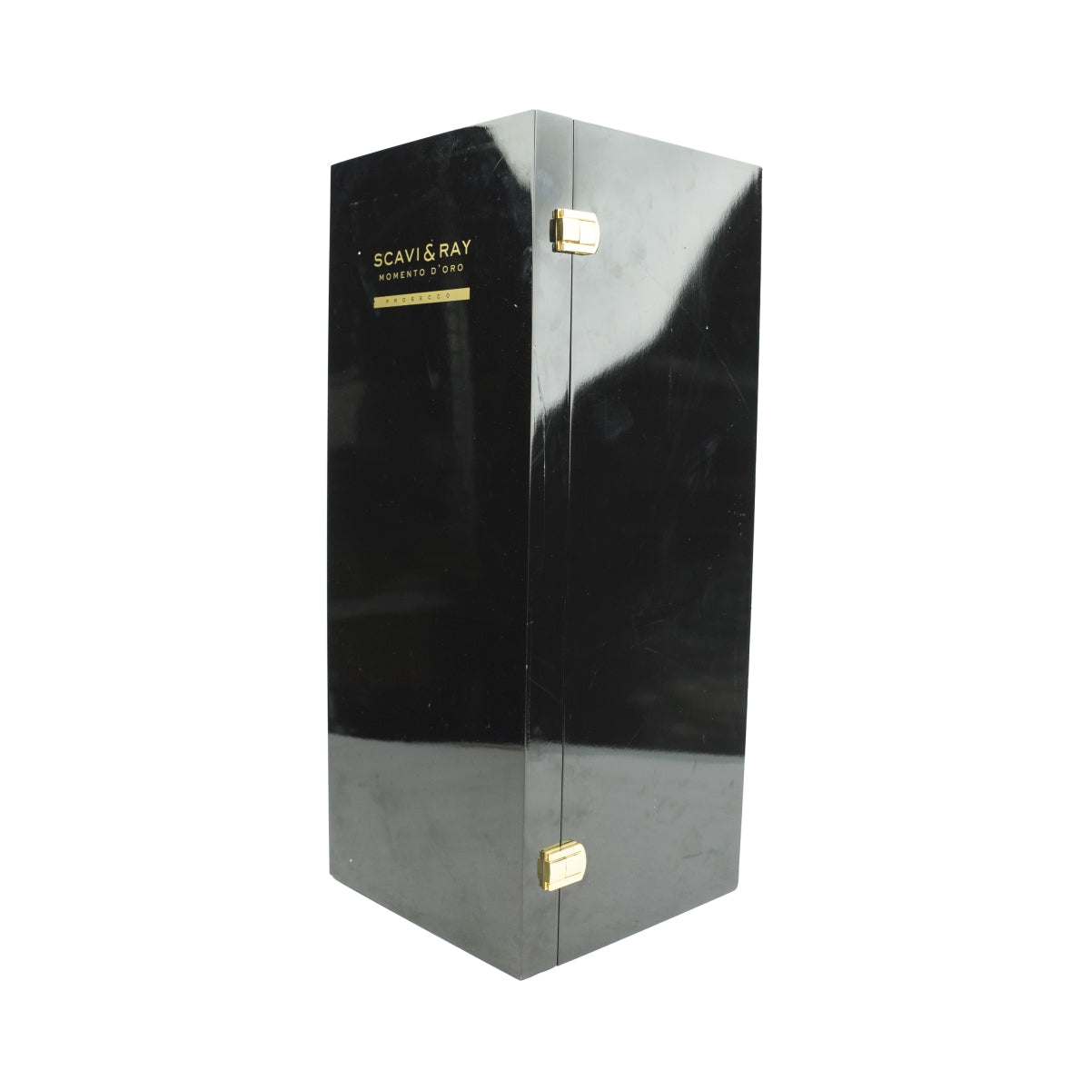 Scavi & Ray Sekt Bouteille vide Magnum 1,5 l dorée, coffret noir laqué piano – Vue 3