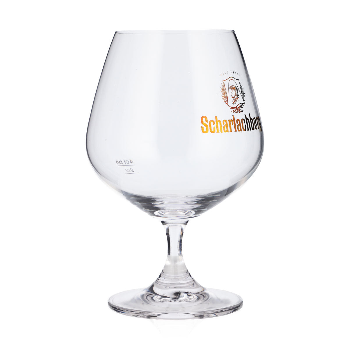 Verre à cognac Scharlachberg 4 cl, à pied, en cuivre, avec logo – Vue 2