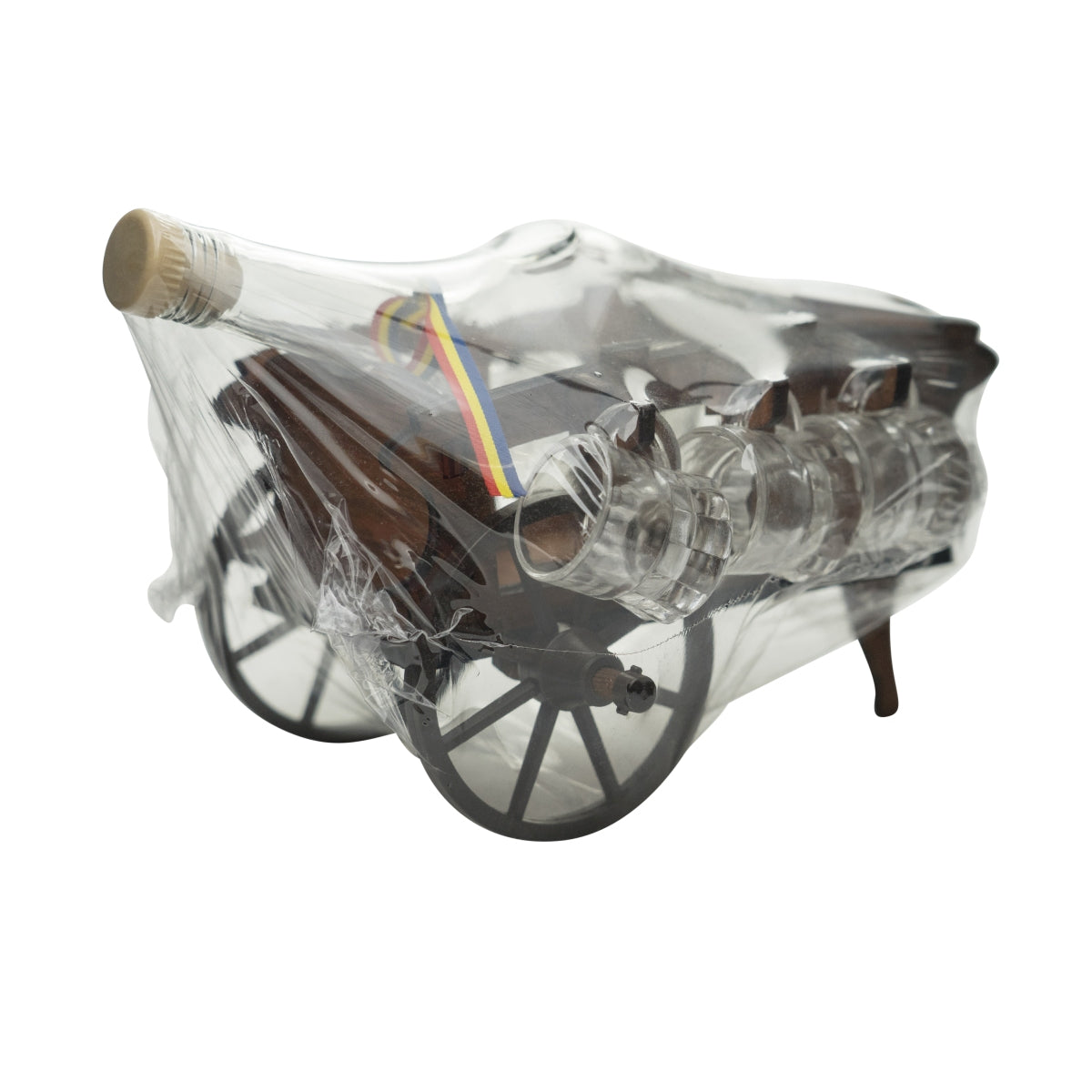 Coffret cadeau « Schnapskutsche Romania » Roumanie, comprenant 1 bouteille, 6 verres et une décoration