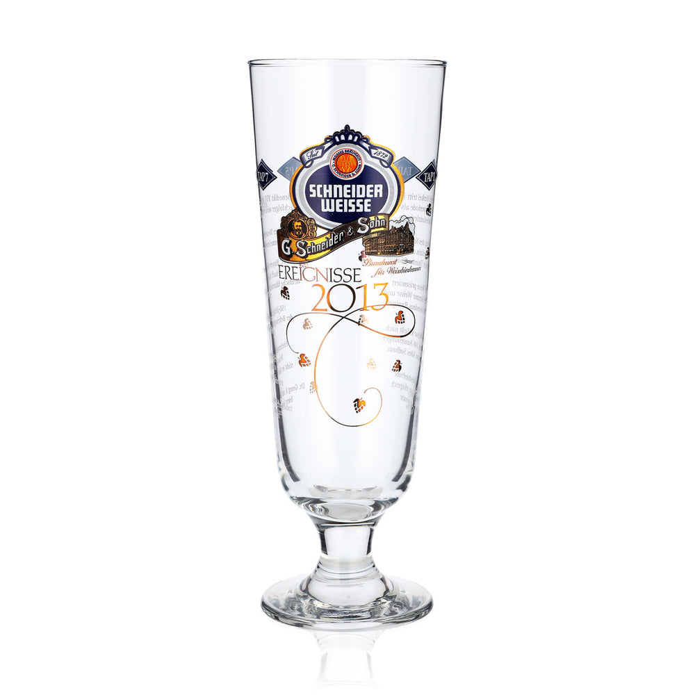 Verre à bière blanche Schneider 0,5 l, modèle « Événements 2013 », couleur crème