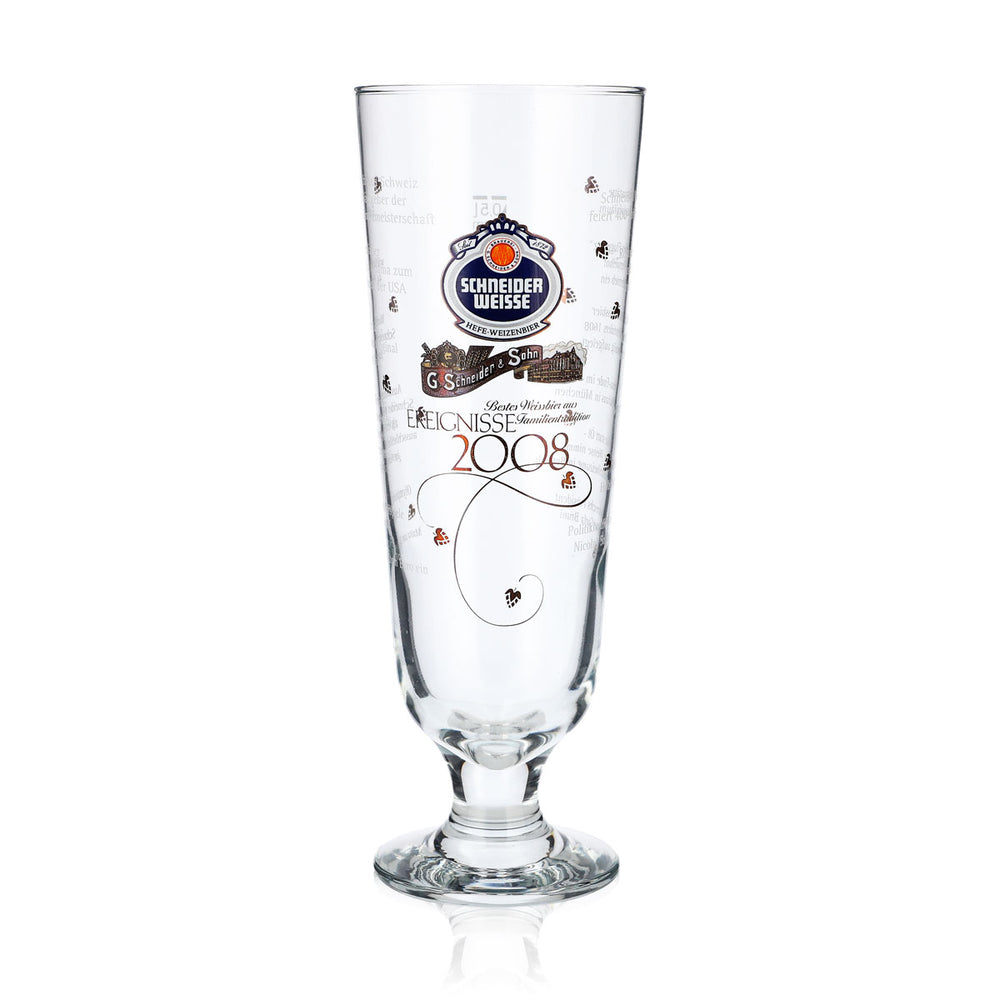 Verre à bière Schneider Weisse Verre de collection 0,5 l Coupe Événements 2008 Coupe antique