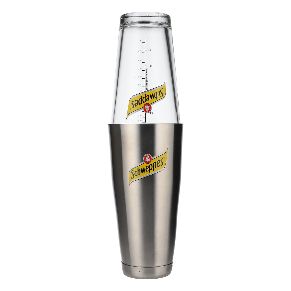 Schweppes Boisson gazeuse Shaker Accessoires de bar Verre à cocktail Mixeur Acier inoxydable/verre