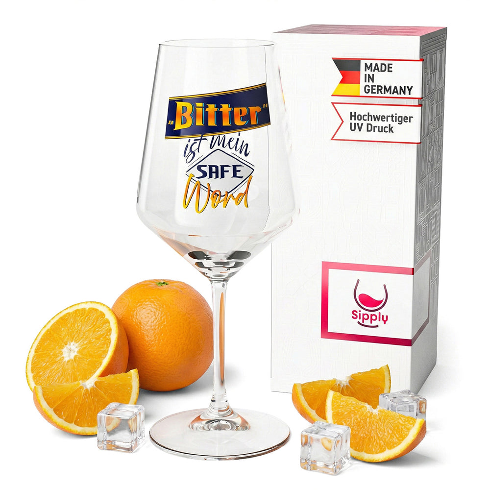 Verre à apéritif Sipply avec inscription « Bitter » est mon mot de sécurité pour les boissons cocktails vin spritz 0,5 l