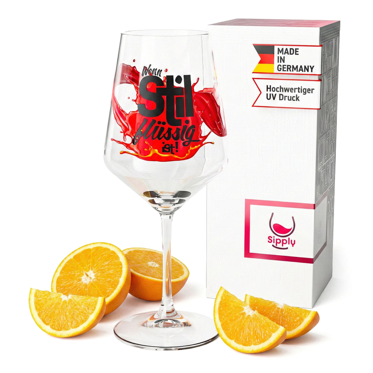 Verre à apéritif Sipply Summer Vibes avec inscription « Quand le style est liquide ! » 0,5 l