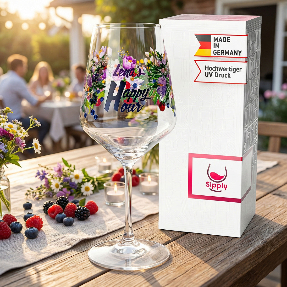 Verre à apéritif Sipply Summer Vibes avec motif baies sauvages pour boissons Spritz et cocktails 0,5 l avec effet transparent – Vue 3