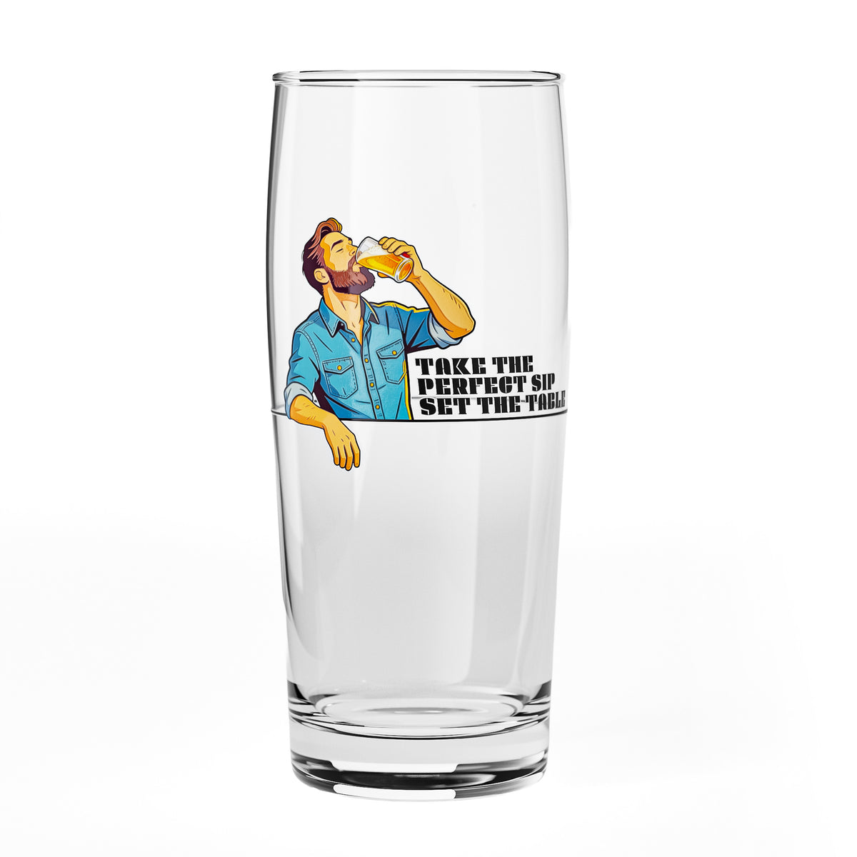 Verre à bière Sipply SETTING THE TABLE Take the Perfect SIP Willibecher 0,5 l - La tendance amusante des réseaux sociaux – Vue 2