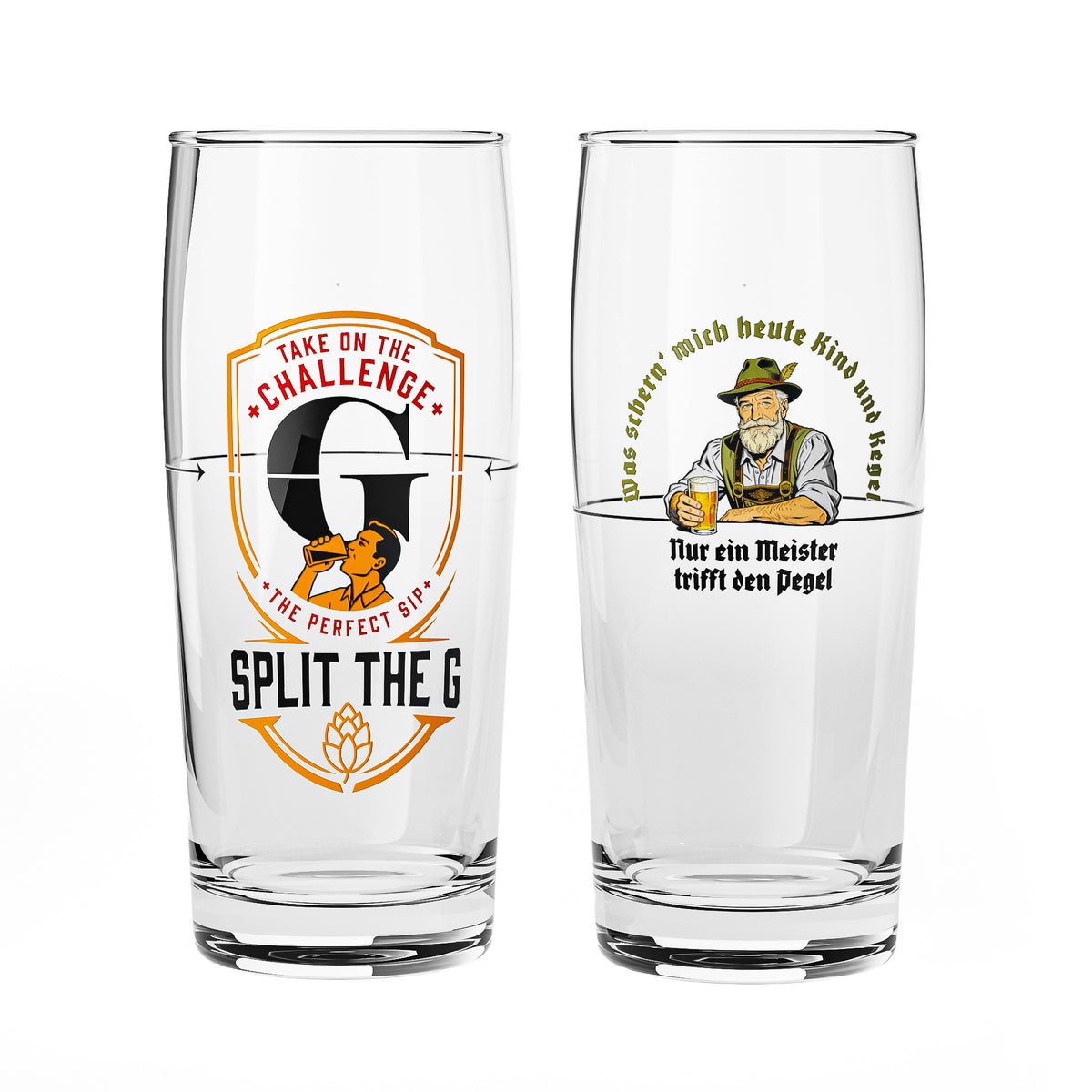 Verre à bière Sipply « SPLIT THE G » et « SETTING THE TABLE » – Lot de 2 verres Willibecher de 0,5 l – Vue 2