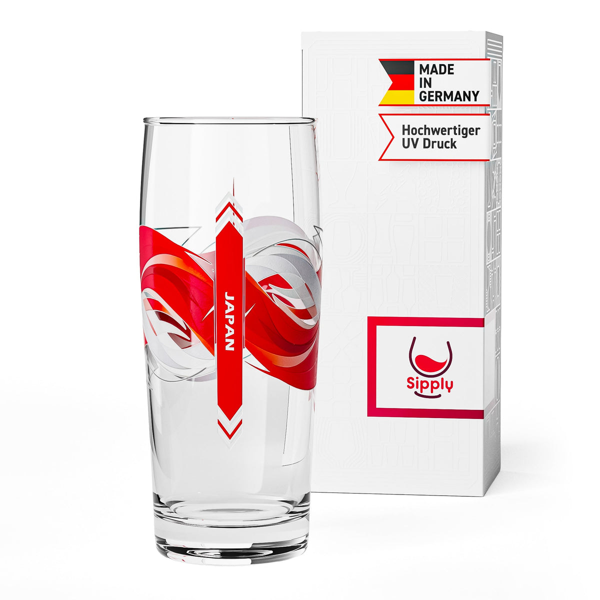 Sipply Verre à bière Willibecher 0,3l avec le drapeau de ton pays Japon